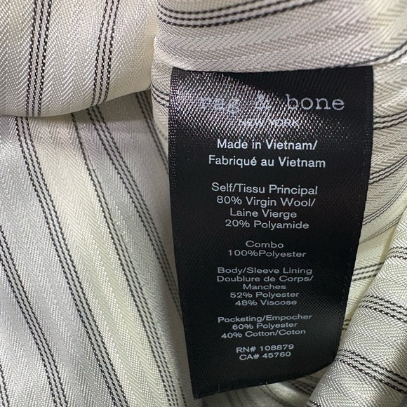 NWT | Rag & Bone Grey Stripe Charles Italian Wool Blazer - Picture 7 of 10